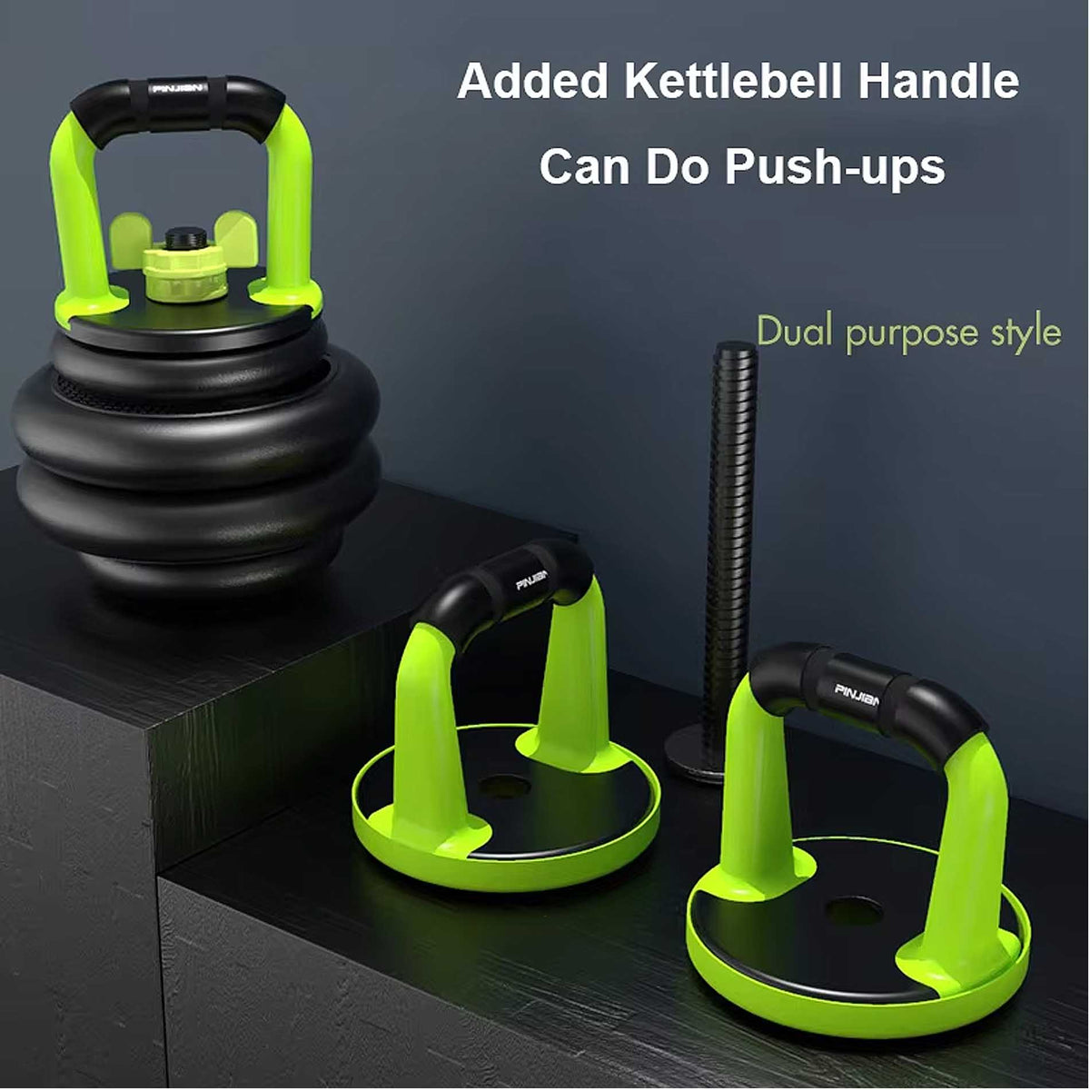 Kingdom Fitness 6in1 Dumbbells Weights Set Adjustable Dumbbell Weight Lifting Straight and Curl Barbell Kettlebell Push Up Ab Wheel Workout with Exercise Resistance Bands Set