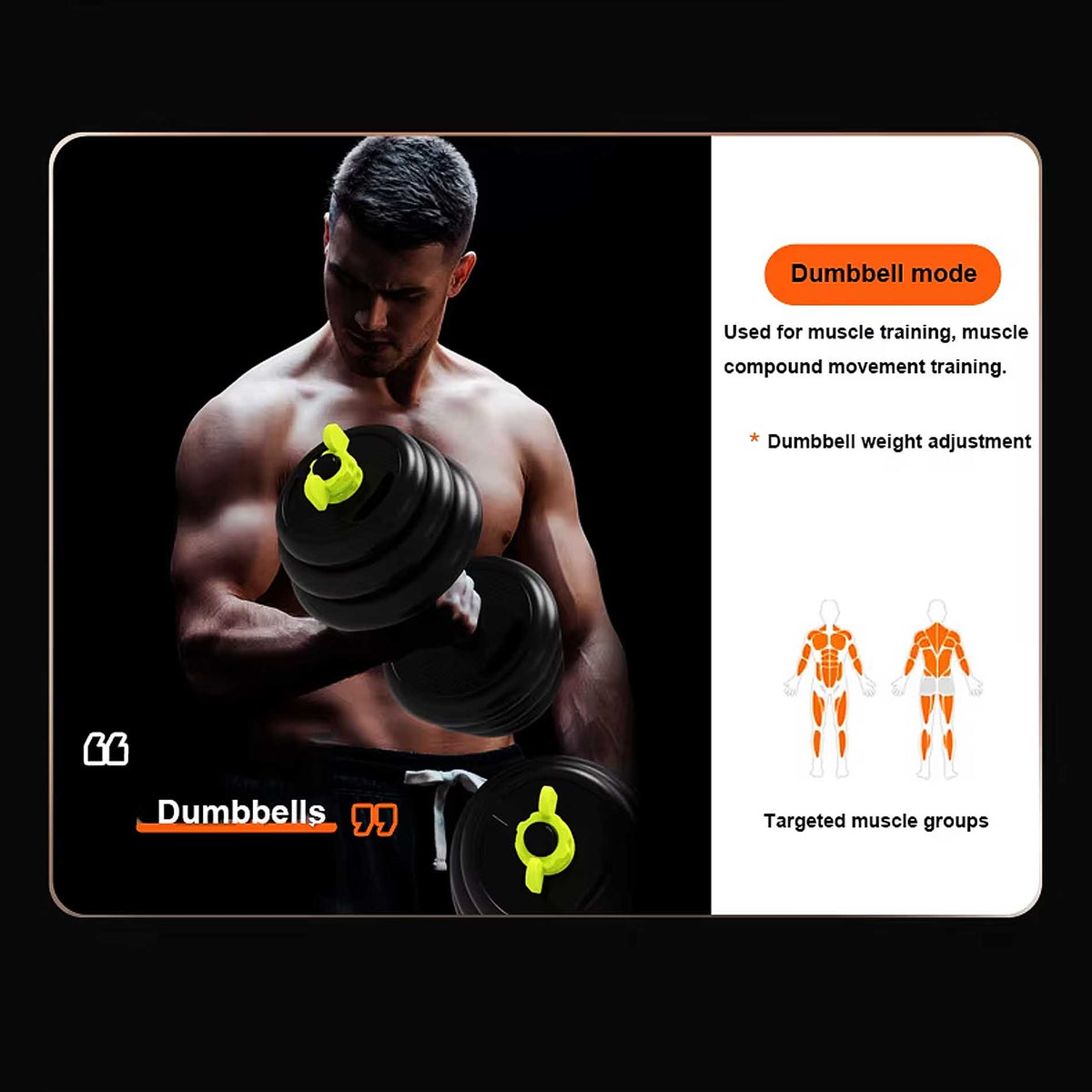 Kingdom Fitness 6in1 Dumbbells Weights Set Adjustable Dumbbell Weight Lifting Straight and Curl Barbell Kettlebell Push Up Ab Wheel Workout with Exercise Resistance Bands Set