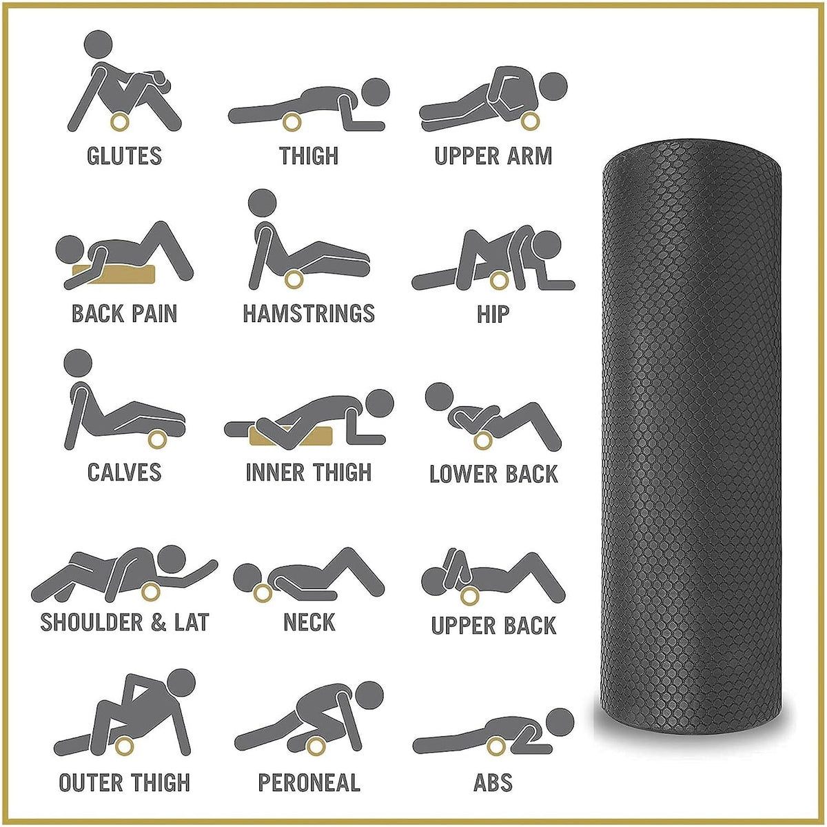 Kingdom GB EVA Foam Rollers Fitness Balance Training Exercise Roller for Trigger Point Self Massage and Muscle Tension Relief Massage for Back, Legs, Workouts, Gym, Pilates, Yoga 45cm