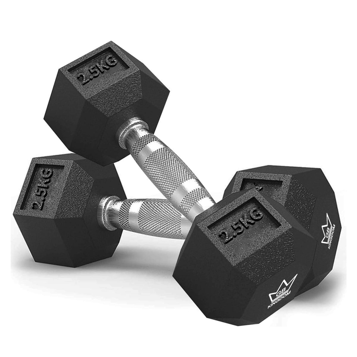 Kingdom GB Hex Dumbbells Pair Set Fitness Hand Weights Training With Wrist Wrap