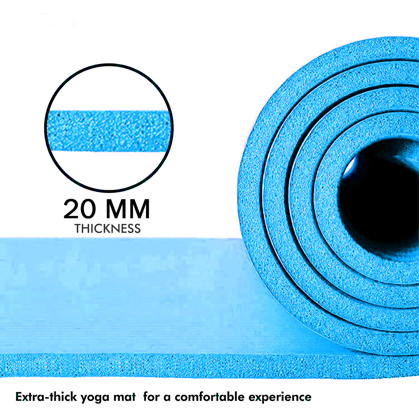 Kingdom GB 20mm Extra Thick Padded NBR Foam Gym Exercise Yoga Mat